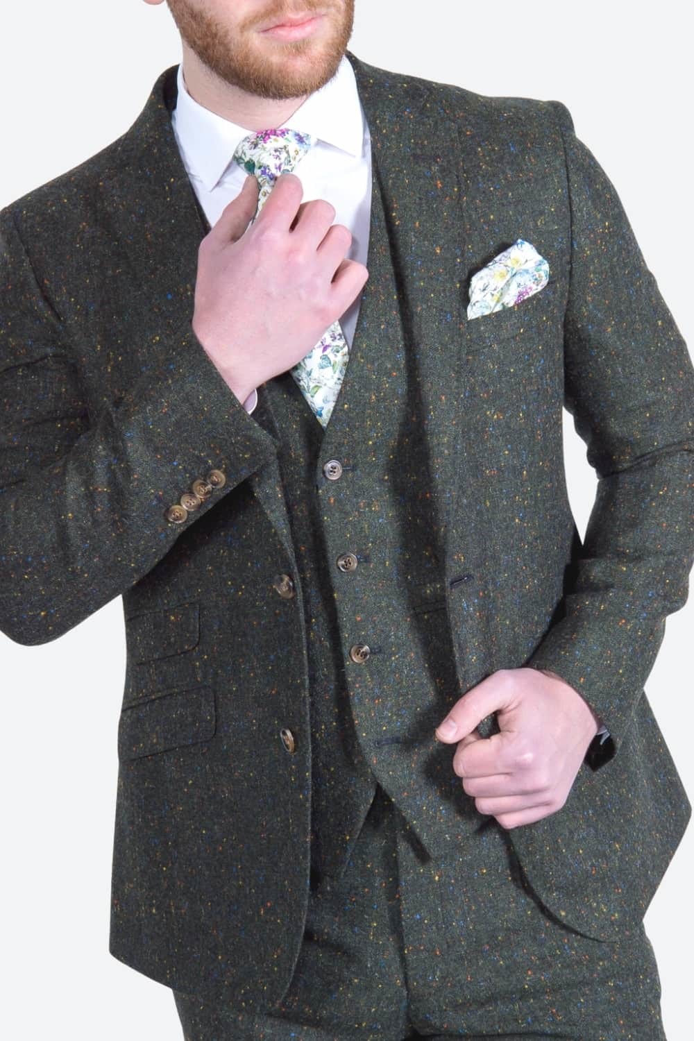 DONEGAL GREEN Tweed Waistcoat (RENT) Tweed Suits Hire